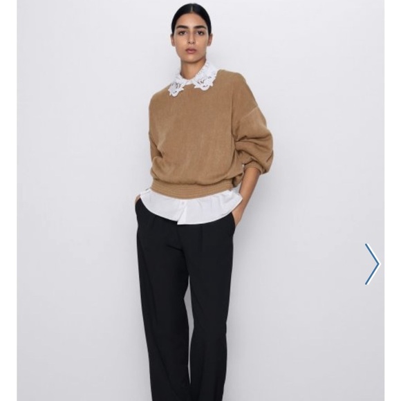 Zara Ribbed Top Beige Size Small - Picture 9 of 9